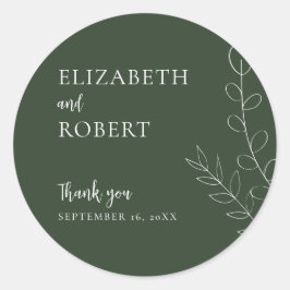 Adesivo Script de Casamento Floral de Sage Simples Elegant