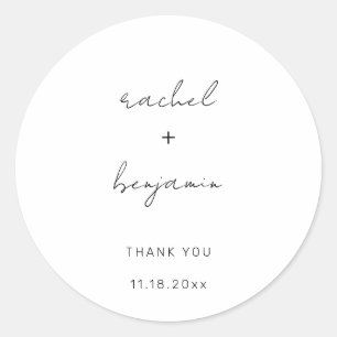 Adesivo Script de Casamento Minimalista Tipografia Moderna