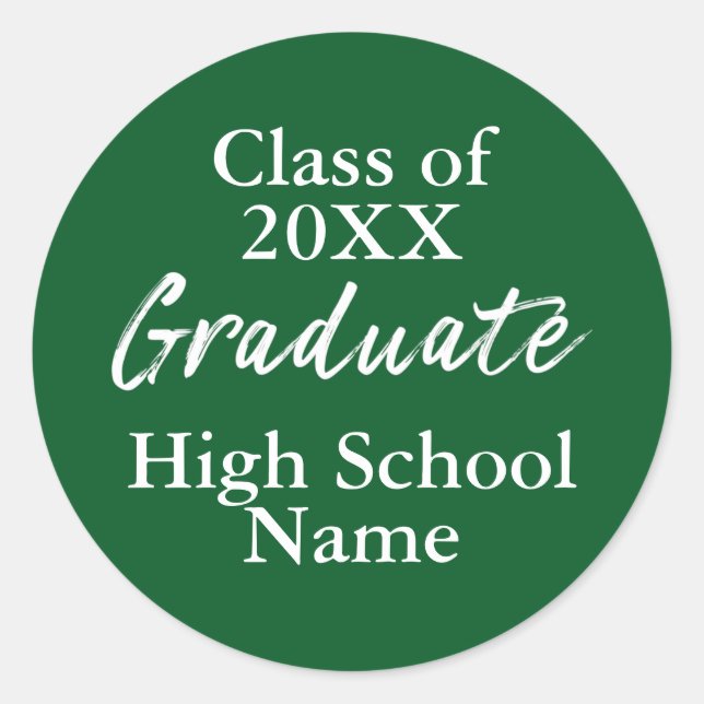 Adesivo Script de classe simples de Segundo grau verde do  (Frente)