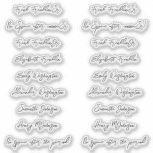 Adesivo Script de Estilo de Manuscrito de Nomes de Convida