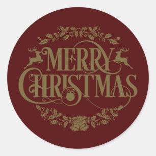 Adesivo Script de Férias de Natal Dourado