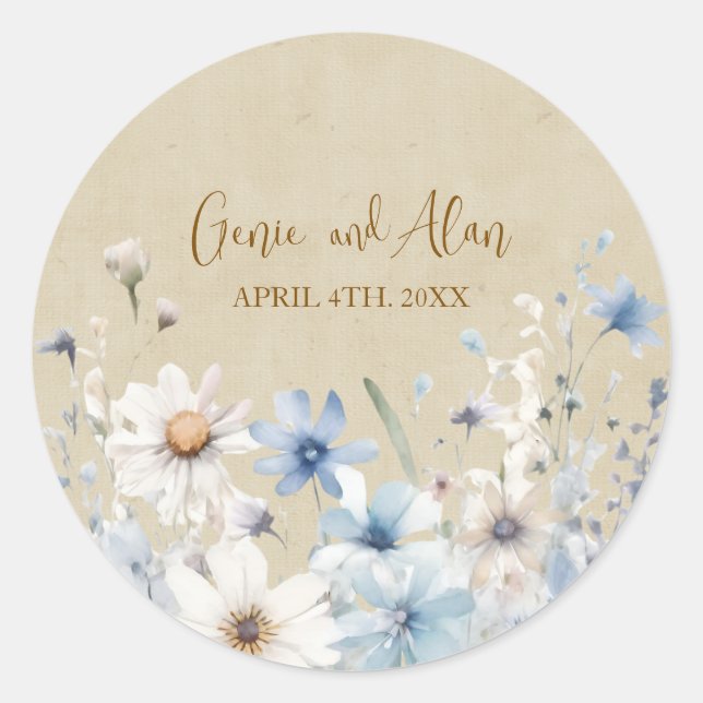 Adesivo Script de flor selvagem moderno (Frente)