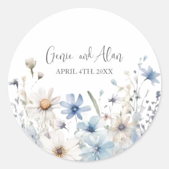 Adesivo Script de flor selvagem moderno (Frente)