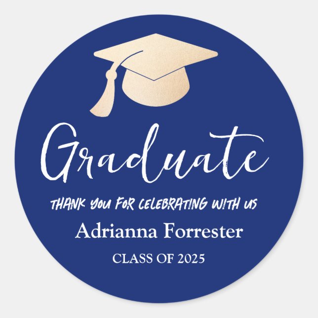 Adesivo Script de formando | Chapéu Formando | Obrigado Ma (Frente)