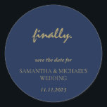 Adesivo Script de Marinho Dourado mínimo e limpo, finalmen<br><div class="desc">Script de Marinho Dourado mínimo e limpo,  finalmente data de salvamento</div>