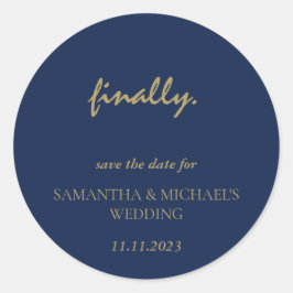 Adesivo Script de Marinho Dourado mínimo e limpo, finalmen