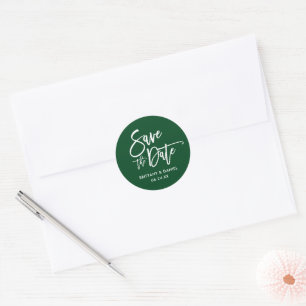 Adesivo Script De Pincel Salvar Os Selos De Envelope Verde