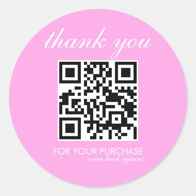 Adesivo Script de QR Code de Agradecimento Minimalista Ros (Frente)
