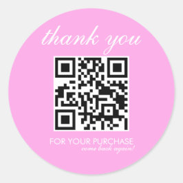 Adesivo Script de QR Code de Agradecimento Minimalista Ros