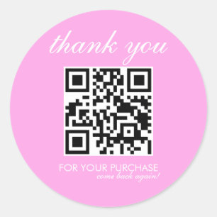 Adesivo Script de QR Code de Agradecimento Minimalista Ros