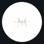 Adesivo Script de Troca de Monograma Dourado e Cinza<br><div class="desc">Dourado moderno e Cinza Monograma. Tipo de letra combo. Trocar. Simples.</div>