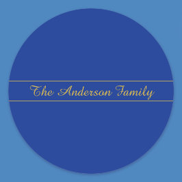 Adesivo Script Dourado Elegante no fundo azul Marinho