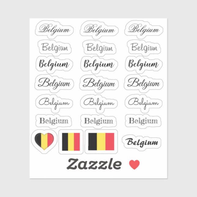 Adesivo Script elegante Bélgica & Bélgica Sinalizador/conj (Folha)