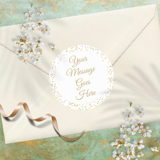 Adesivo Script Elegante de Chic de Poeira Dourada (Criador carregado)