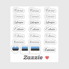 Adesivo Script elegante Estônia & estoniano Sinalizador/co