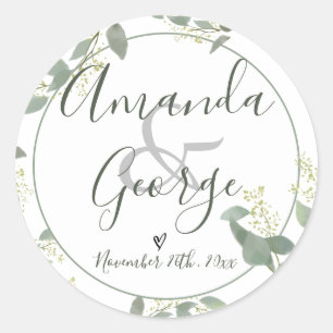 Adesivo Script Elegante Eucalipto Casamento