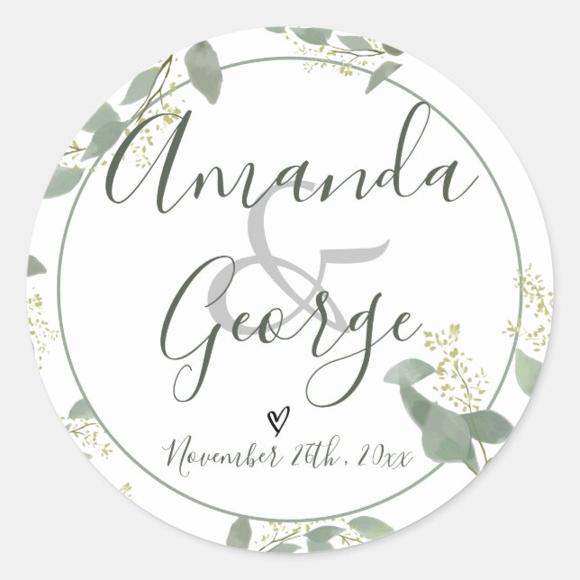 Adesivo Script Elegante | Eucalyptus | Casamento (Frente)