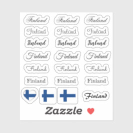 Adesivo Script elegante Finlândia e finlandês Sinalizador/