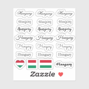 Adesivo Script elegante Hungria e húngaro Sinalizador/con