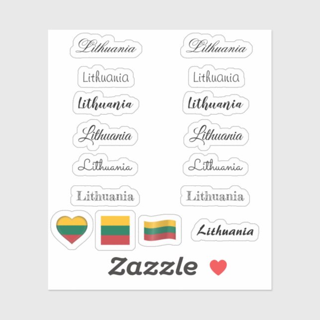 Adesivo Script elegante Lituânia, Conjunto de Sinalizadore (Folha)