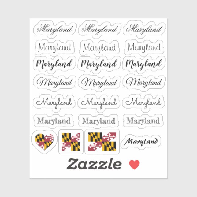 Adesivo Script Elegante Maryland & Maryland Sinalizador /c (Folha)