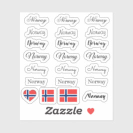 Adesivo Script elegante Noruega e Norueguês Sinalizador/Co