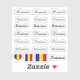 Adesivo Script elegante Romênia e romeno Sinalizador/conju