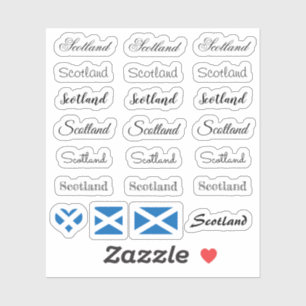 Adesivo Script Elegante Scotland & Scottish Flag /name Set