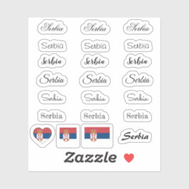 Adesivo Script elegante Sinalizador Sérvia e sérvio /conju