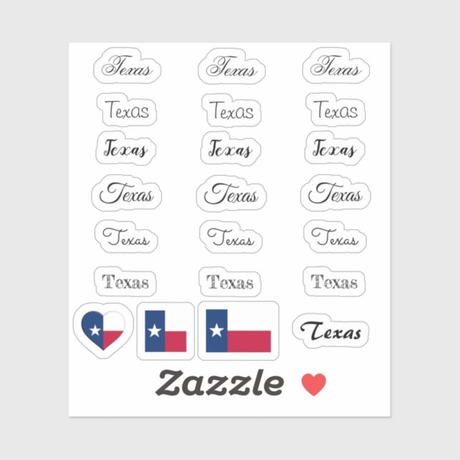Adesivo Script Elegante Texas & Texas Flag USA /name Set (Folha)