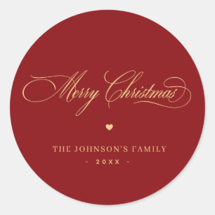 Adesivo Script Elegante Vermelho e Dourado Personalizado p