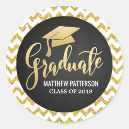 Adesivo Script Faux Gold Foil Formando Hat Glitter Chevron