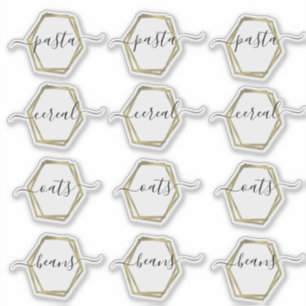 Adesivo Script Geométrico Dourado Faux da Organização P