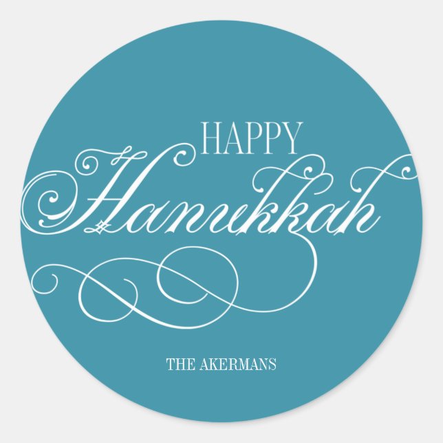 Adesivo Script Happy Hanukkah Holiday (Frente)