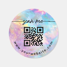 Script Holographic QR code custom text 
