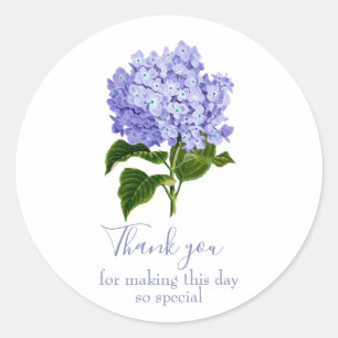 Adesivo Script Hydrangea de Lavanda Botânica Obrigado