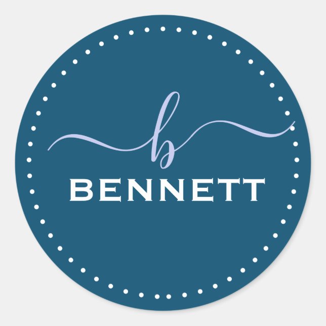 Adesivo Script inicial, Sobrenome de Cheio personalizado (Frente)