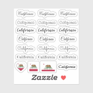 Adesivo Script legante California & Flag USA /name Set