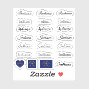 Adesivo Script legante Indiana & Indiana Flag /name Set