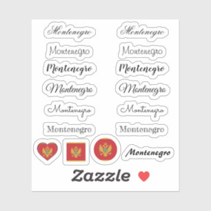 Adesivo Script legante Montenegro & Flag /name Set