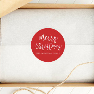 Adesivo Script Merry Christmas Holiday Nome da Família