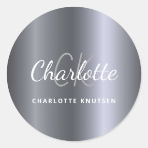 Adesivo Script minimalista das iniciais do monograma de pr