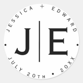 Adesivo Script Mínimo Simples Monograma Moderno de Chic