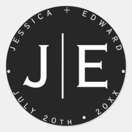 Adesivo Script Mínimo Simples Monograma Moderno de Chic