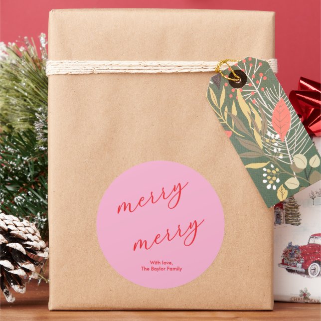 Adesivo Script Moderno Alegre e Elegante Natal Feriado (Feriado)