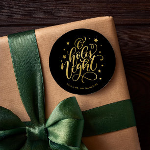 Adesivo Script Moderno de Santa Noite de Natal Clássico R