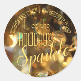 Adesivo Script Moderno do Sparkle Dourado Natal