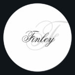 Adesivo Script Monograma Minimalista do Wassermarke<br><div class="desc">Marca d'água elegante. Design minimalista. Insira o nome.</div>