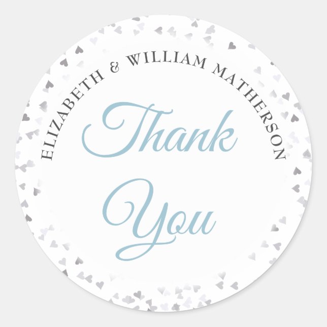 Adesivo Script Obrigado Ama Hearts Confetti (Frente)