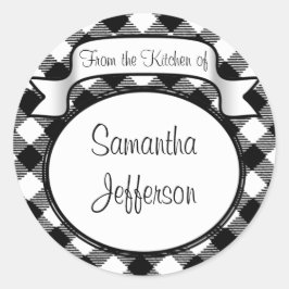 Adesivo Script Preto+Branco -Da Cozinha De- Jar/Rótulo